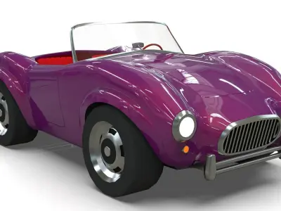 3D Cartoon Car Roadster Lowpoly  Low-poly 3D model