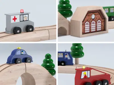 Toy railway 3D model