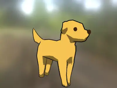 Anime Dog Low-poly 3D model