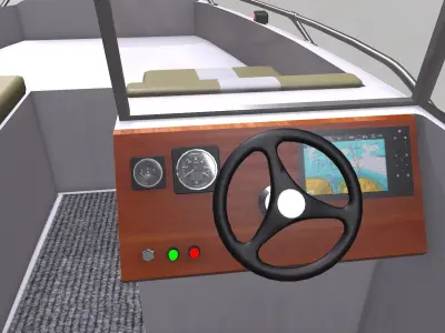 Ski Boat Low-poly PBR Low-poly 3D model