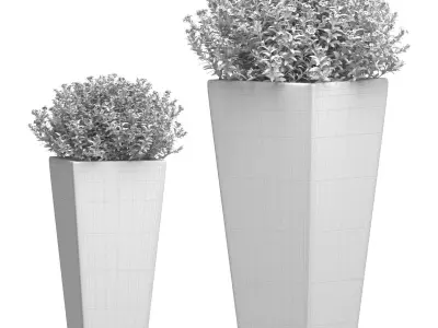 Flower bed in a modern RH pot  ArtDeco Front Patio  3D model