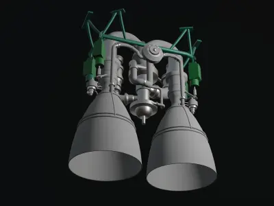 RD-180 Rocket Engine 3D model