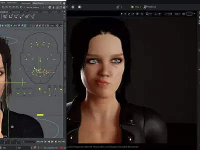 Unreal Engine 5 Maya Rigged Model With Facial Blendshapes Low-poly 3D model