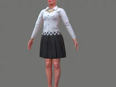 Free Lady Free low-poly 3D model