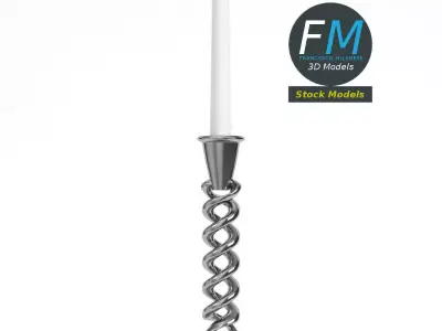 Candle with twisted holder 3D model