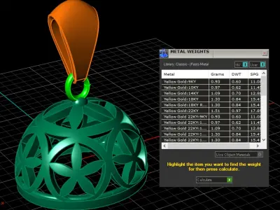 NOBLE FLOWER PENDANT 3D PRINTABLE MODEL 3D print model