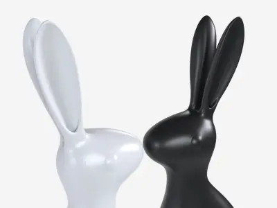 Ceramic Hare Figurines 3D model