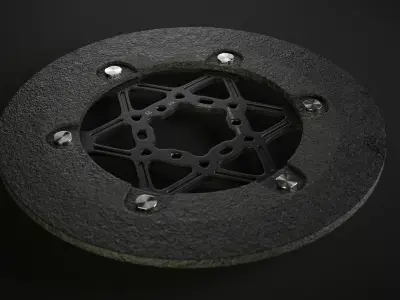 Carbon Disc brake rotors Low-poly 3D model