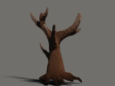 Voxel dead tree Free 3D model