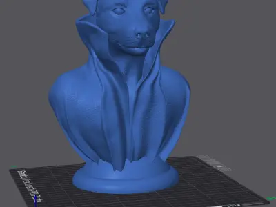 Jack Russell - with Cape Collar on Pedestal 3D print model