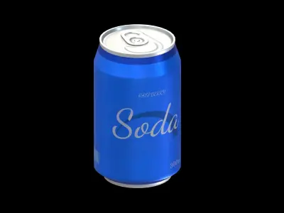 Supermarket Soda Drink Can 01 Low Poly PBR Realistic Low-poly 3D model