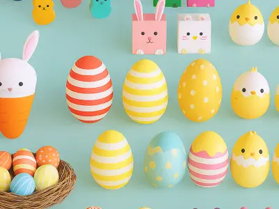 Easter Festival Symbol Pack 01 3D Model Collection