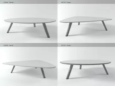 Sullivan four different coffee tables with legs and glass tops 3D model
