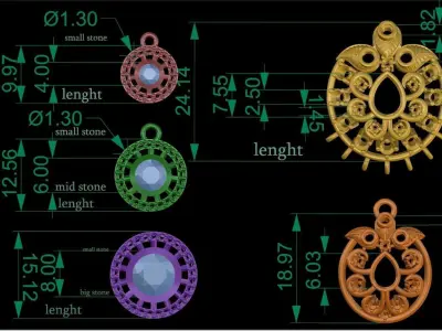 Jewellery Collection 1 BY 1 JOIN NECK LESS PANAEN 3D print model