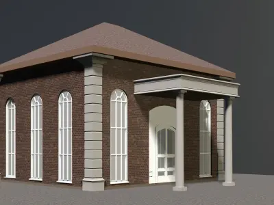 Building in retro style 3D model