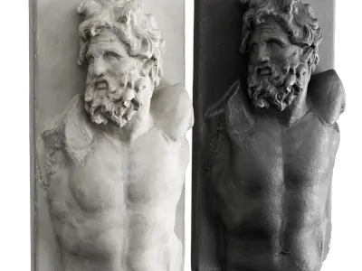 Klytios wall relief Low-poly 3D model