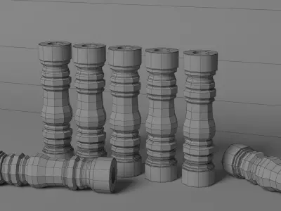 Railing pillar baluster 3d  Model  Free 3D model