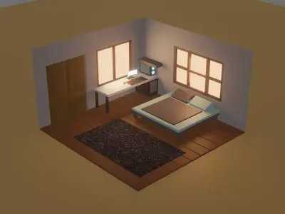 The room wtih light theme Free 3D model
