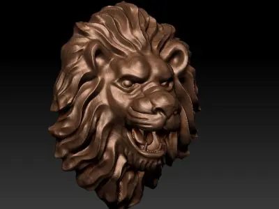 Lion pendant closed mouth 3D print model 3D print model