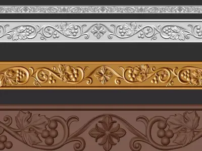 Church decoration marble woden Cornice 3D model