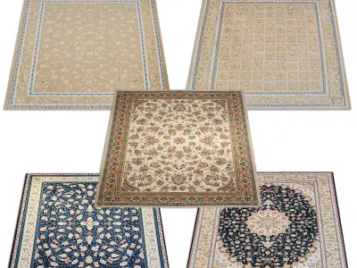 Persian Carpet Collection-vol19-4k texture Low-poly 3D model