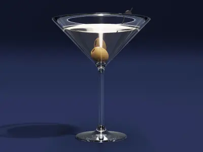 Drink Glass - Dry Martini 3D model