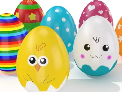 Easter eggs 11 Styles 3D Model Collection