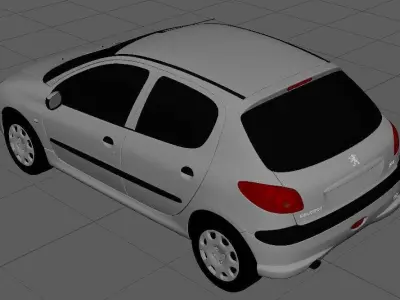 Peugeot 206 hatchback 5 door 3D model