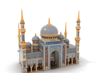 Majestic Mosque Architecture model pack Low-poly 3D model