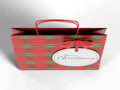 Gift Packaging - Christmas Gift Bag Set 3D model