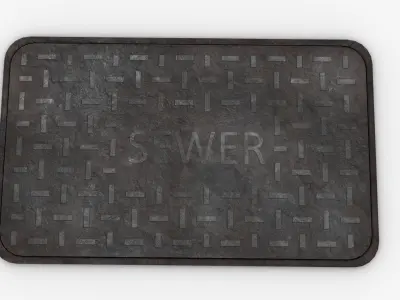 Sewer door 02 Free low-poly 3D model