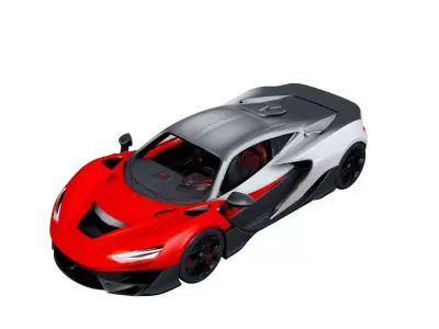 McLaren W1 2025 Futuristic High Performance Hypercar 3D model