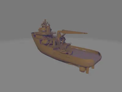 research vessel tugboat miniature 3D print model