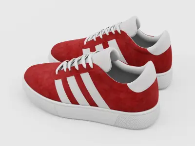 Sneakers Adidas Gazelle Style - Generic Shoes Red Low-poly 3D model