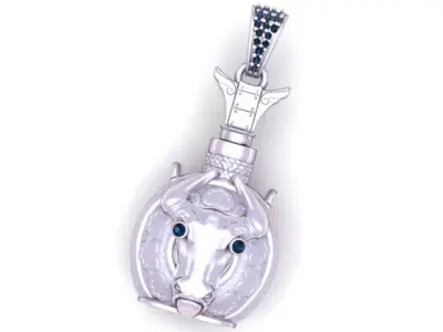 Bull Head Pendant  3D Printable Jewelry               3D print model