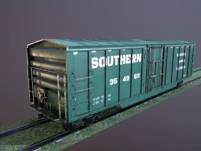 Train Box Car Low-poly 3D model Low-poly 3D model