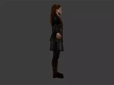 Medieval Warrior Woman Free low-poly 3D model