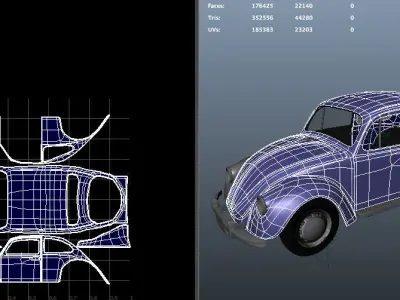 Volkswagen Beetle 1967 3d model 3D model
