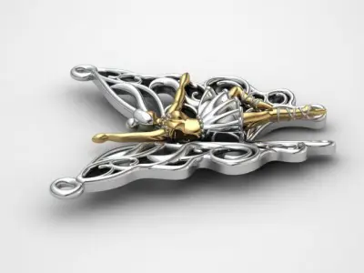 ballet pendant 07 3D print model