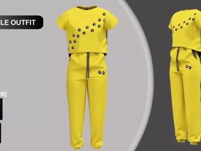 Female Summer Sport Outfit Marvelous Designer 3D model