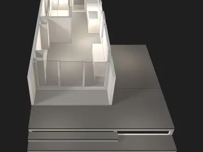 Small house in plan cut 24ZZ33 3D model