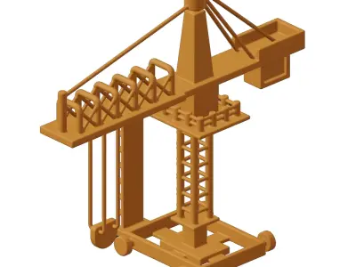 Plastic Industrial Tower Crane Toy 3D model