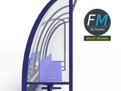 Soccer reserve bench 3D model