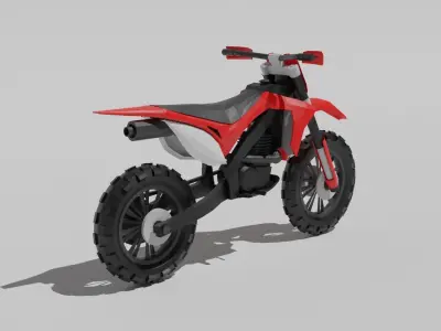 Red low poly Dirtbike 3D model