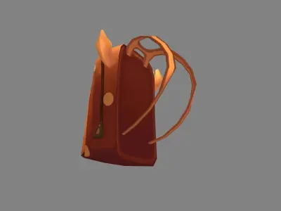 Cartoon children school bag - elk backpack Low-poly 3D model