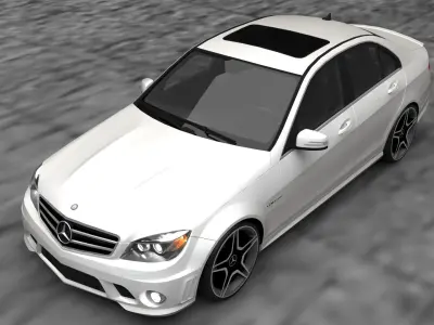 Mercedes c63 Low-poly 3D model