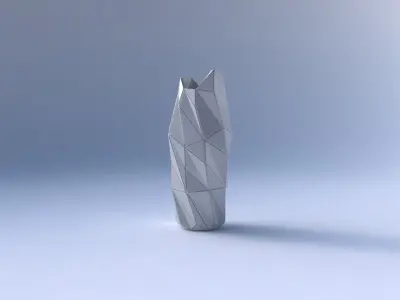 Vase twisted double arc hexagon with triangle plates 3D print model