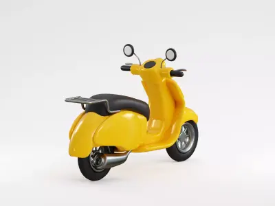 Cartoon Scooter Low-poly 3D model
