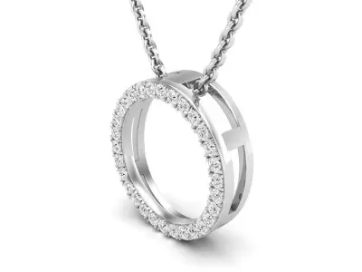 AV 637 Diamond Open Circle Pendant 3D print model