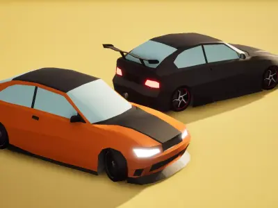 Low Poly Car 3 Body Kits Low-poly 3D model